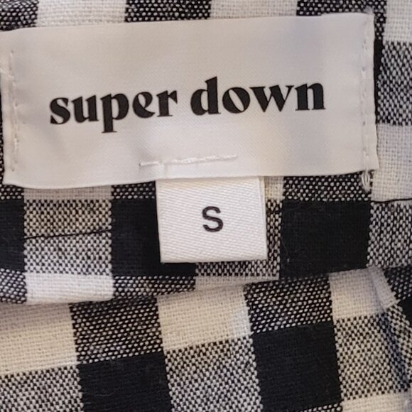 🌹SOLD🌹 superdown Gingham White/Black High-Waisted Straight Leg Pants NWOT🌹 - Picture 13 of 14